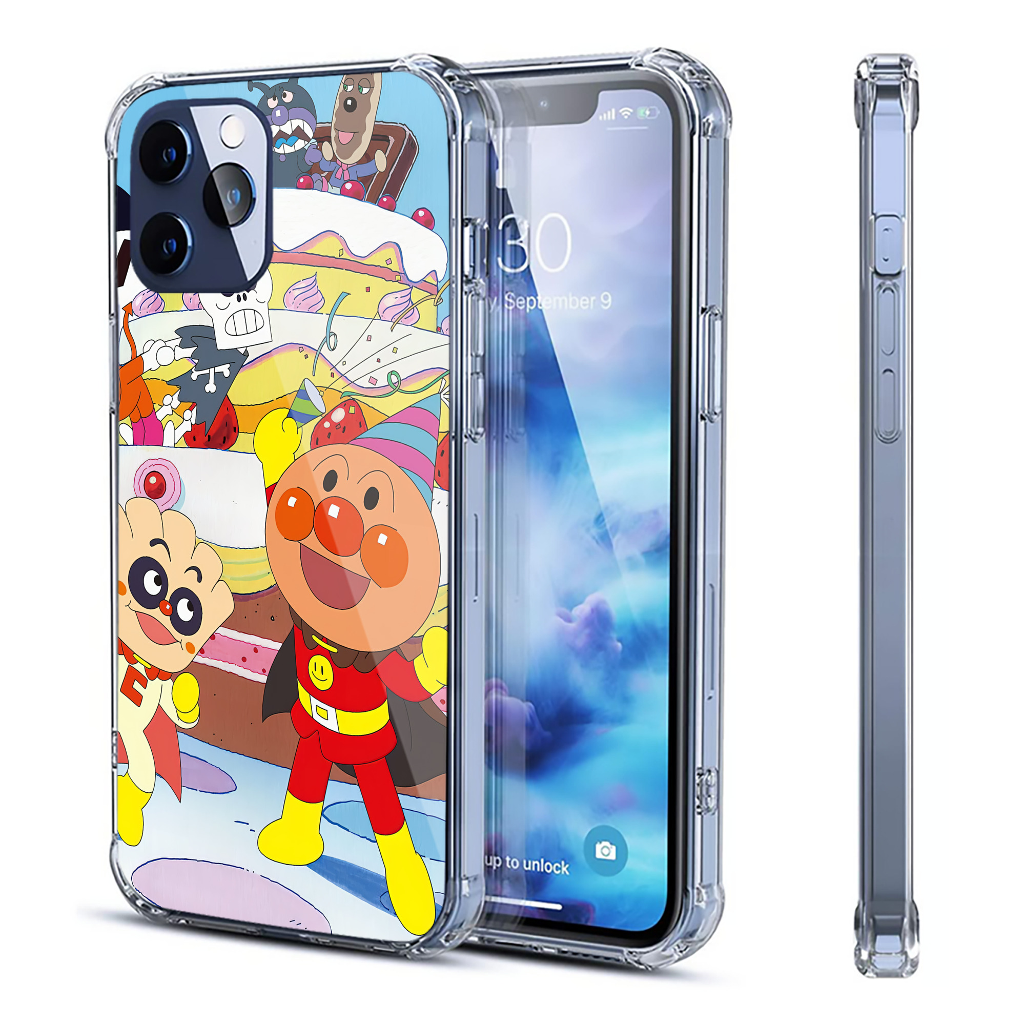 （画像用） アンパンマン Anpanman 【iPhone 12シリーズ対応】透明スマホケース（クリアソフトケース）